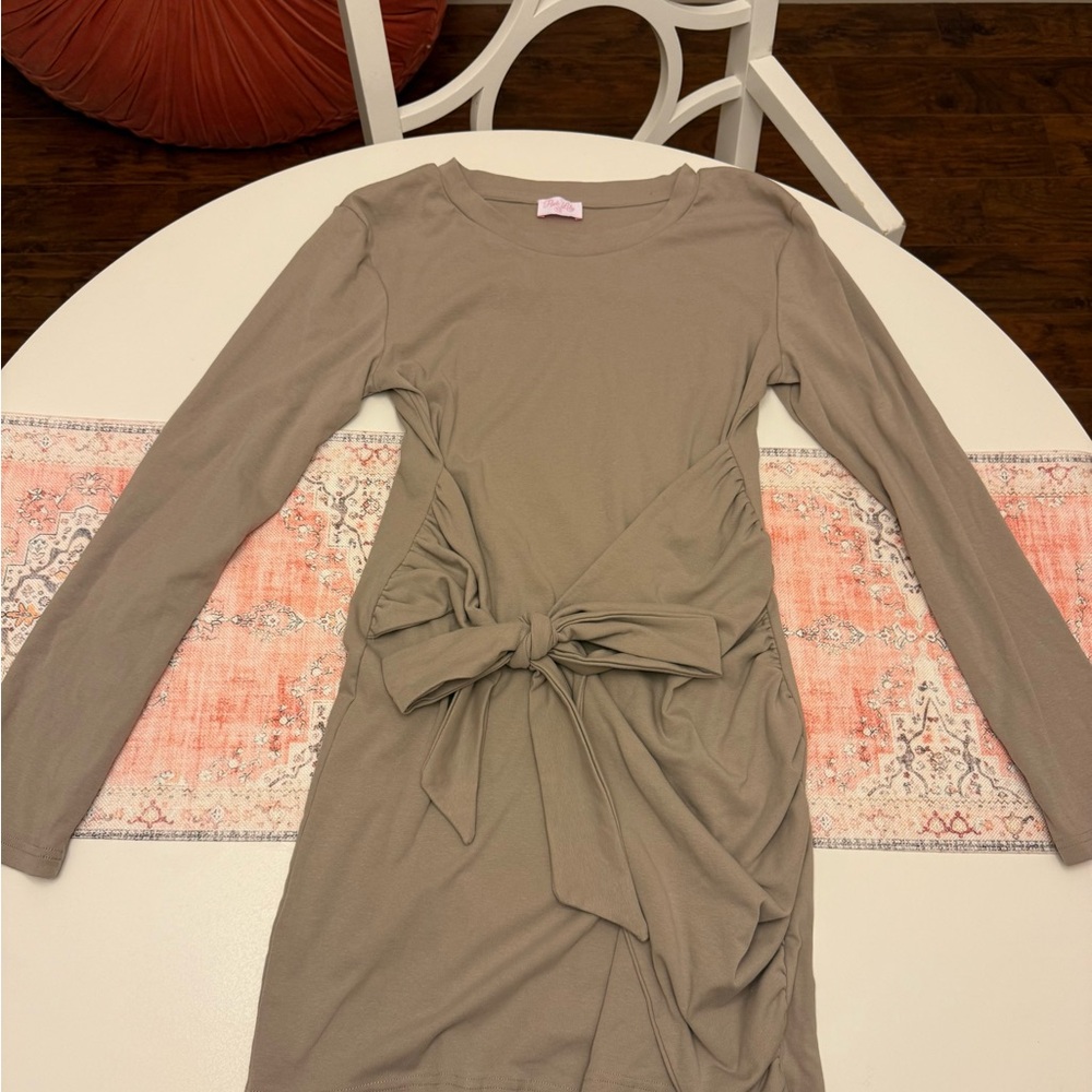 Comfy Taupe Long Sleeve Dress